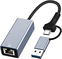 LBSC USB C to Ethernet Adapter: USB 3.0 to RJ45 Gigabit 1000Mbps LAN for Laptops/Tablets, Plug & Play, Windows/Mac/Linux Compatible