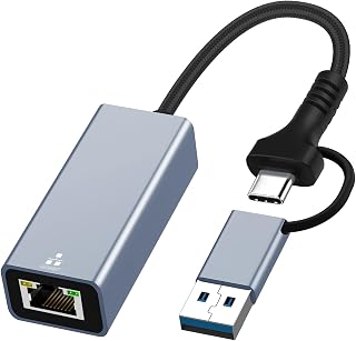LBSC USB C to Ethernet Adapter: USB 3.0 to RJ45 Gigabit 1000Mbps LAN for Laptops/Tablets, Plug & Play, Windows/Mac/Linux Compatible