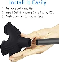 Vista 4 de XSL Cane Tips - Heavy Duty Rubbers Self Standing Quad Base Replacement Walking Cane Tips