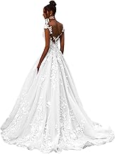 Zeeyecie V Back Wedding Dresses Sexy Elegant A-Line Glitter Lace Applique Floor Length Long Bridal Gown for Bride 2025