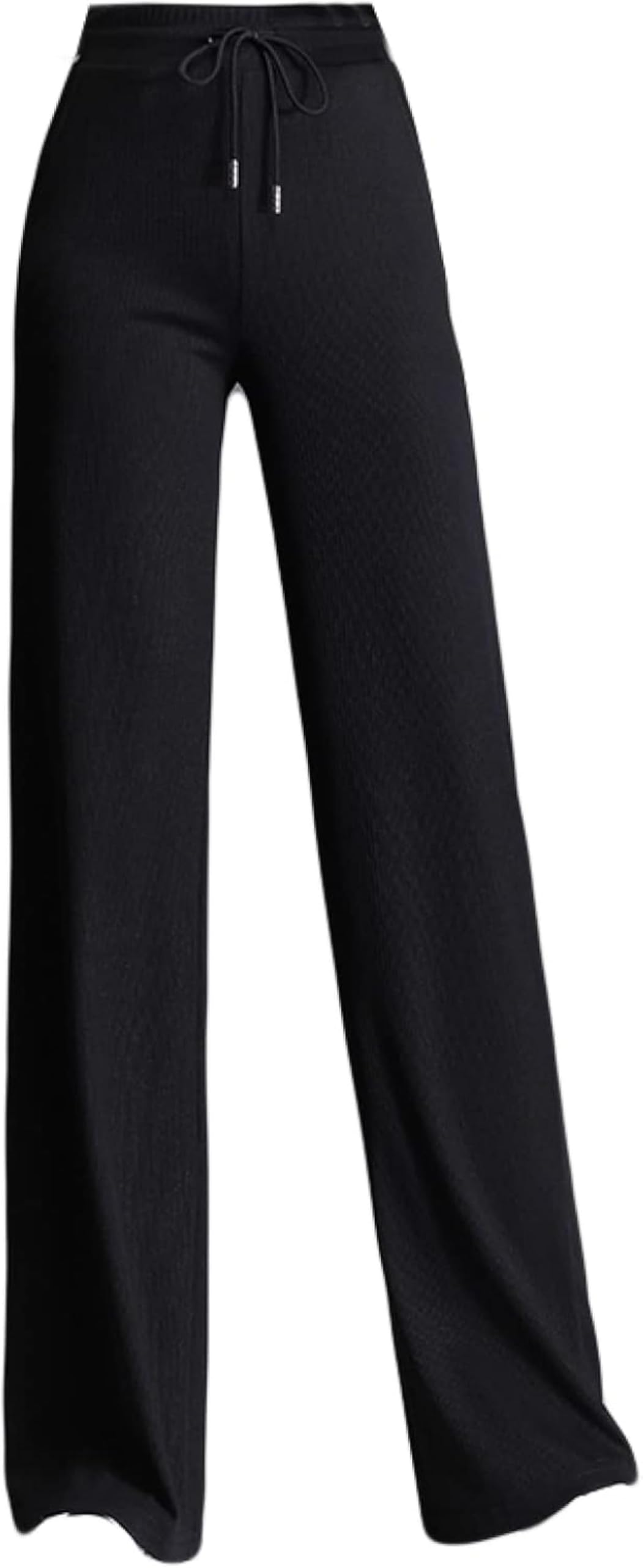 Womens High Waisted with Drawstring Spring and Autumn Casual Straight Wide Leg Pants