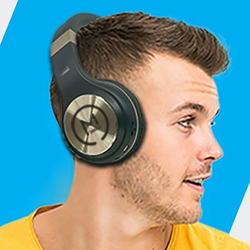 Miniatura 5 de Morpheus 360 Auriculares Bluetooth, auriculares inalámbricos sobre la oreja, auriculares inalámbricos con micrófono, negro con detalles dorados,