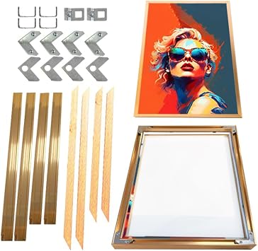 Canvas Frame 16x20 inch40x50cm,DIY Metal Floating Frame with 0.5in Deep for Canvas Prints Oil Paintings,Wall Art,Poster Living Room Bedroom Kitchen Decor Gold