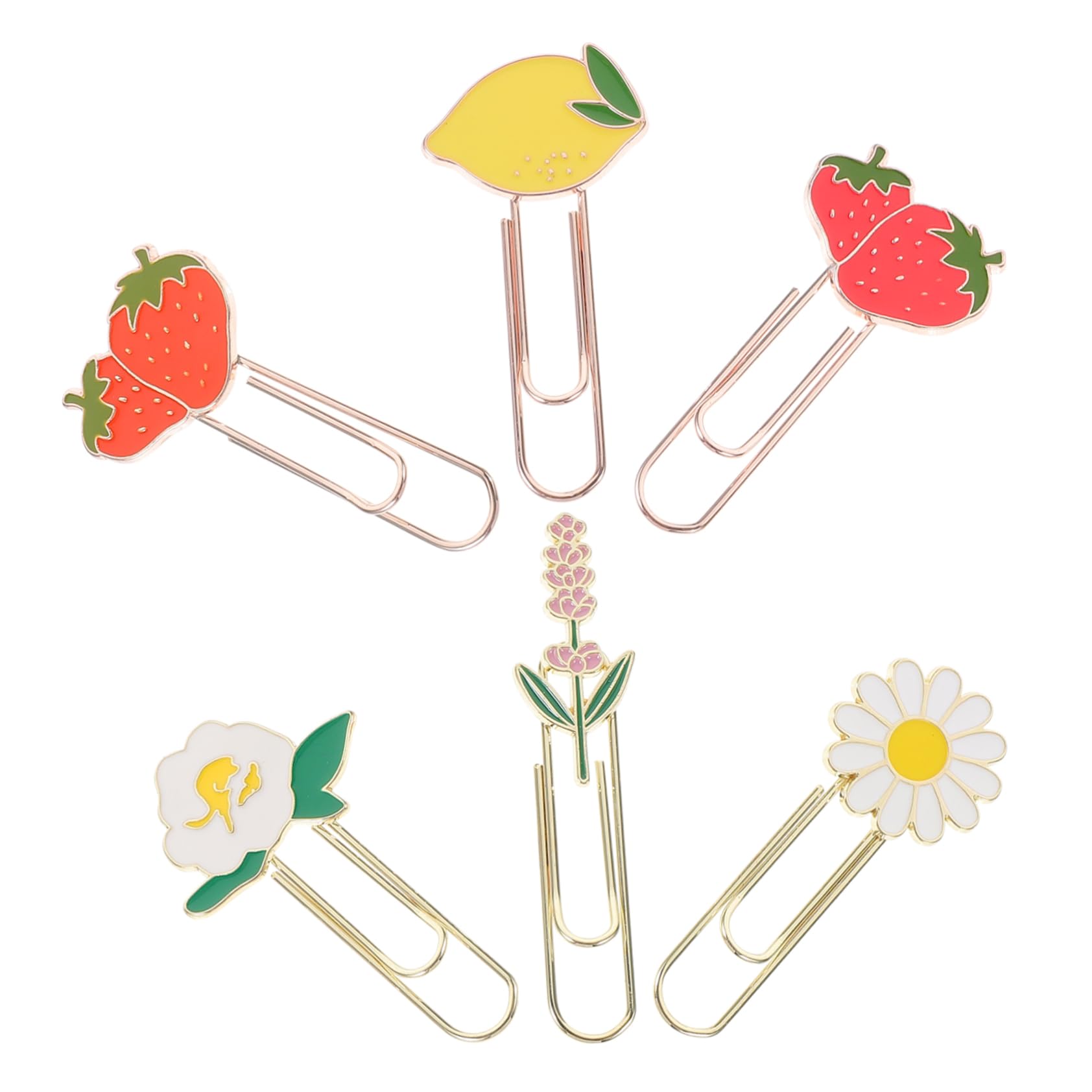 jojofuny 4 Set Segnalibro Di Clip Di Carta Da Frutto Ufficio Documento Graffetta Per Fogli Adornare Carta Organizza Clip Piccole Graffette Decorative Piccole Clips Lega Di Zinco 6 Pezzi*4