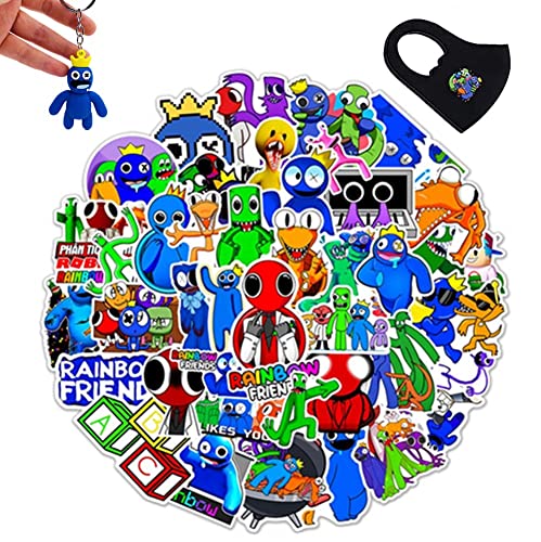 QBERA レインボー フレンズ ステッカー 60枚セット rainbow friends クラウン リトル ブルー マン シール おしゃれ かわいい 人気 ゲーム 防水 DIYステッカー 手帳シール カー トランク 自転車 手作り 日記 かわいい DIY 素材 手紙 カレンダー ャラクターシール 萌え グッズ 周辺 小道具 子供 学生 誕生日プレゼント