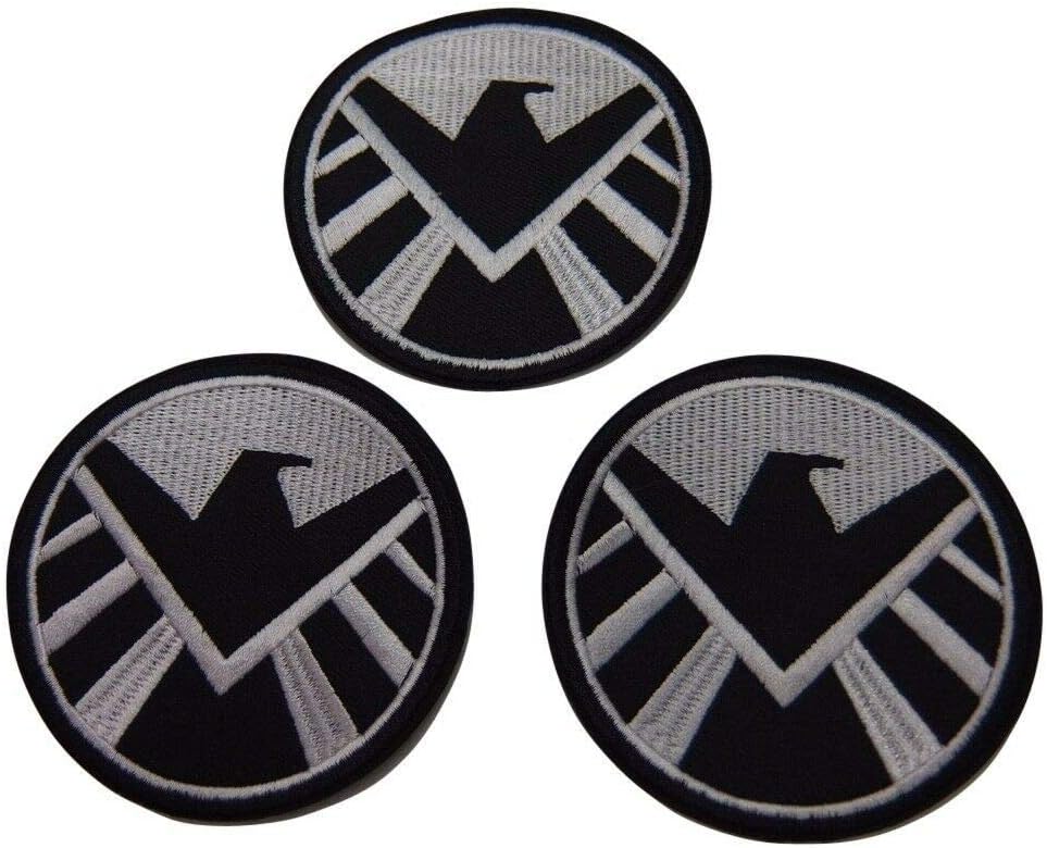 Black Hawk Embroidered Patch Set of 3