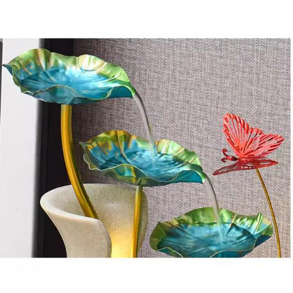 Fuente Decorativa de jardín, Fuente de Agua con Cascada, de Piedra, diseño de Loto, Zen Estilo Oriental, decoración para Oficina, Escritorio, jardín