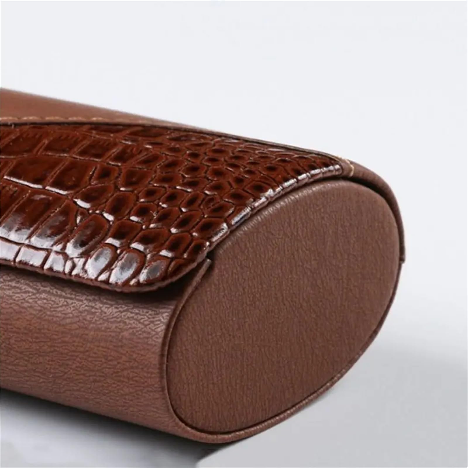 Brillenetui 2 Stück magnetische Brillenetui aus Leder, Flacher Spiegel, Sonnenbrillenetui, Aufbewahrungsbox, leicht, tragbar, weich, Paketbox(Brown)