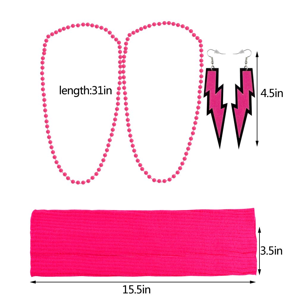 IOHJSA 5 Pièces Années 80 Costume Accessoires, Années 80 Dames Partie Costume Ensemble, Noir Style Rétro Vintage pour Fête, Bracelets, Bandeau, Collier et Boucles d'oreilles IOHJSA 5 Pièces Années 80 Costume Accessoires, Années 80 Dames Partie Costume Ensemble, Noir Style Rétro Vintage pour Fête, Bracelets, Bandeau, Collier et Boucles d'oreilles