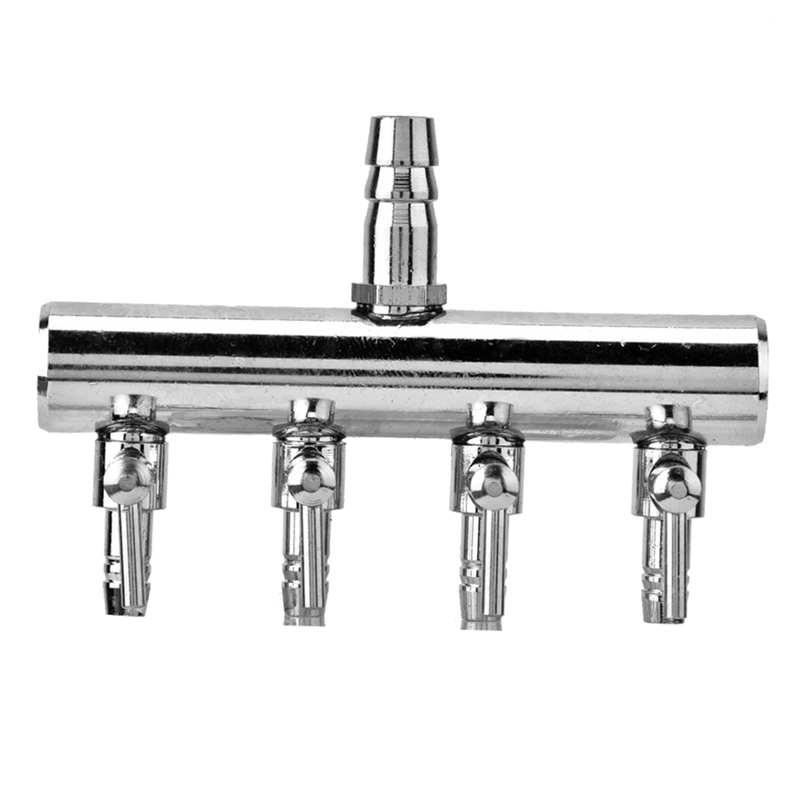 Yinhing Stainless Steel Aquarium Fish 8mm to 4mm Splitter Control Valve with Regulation for Efficient Oxygen Distribution (8 to 4mm four-hole splitter head)