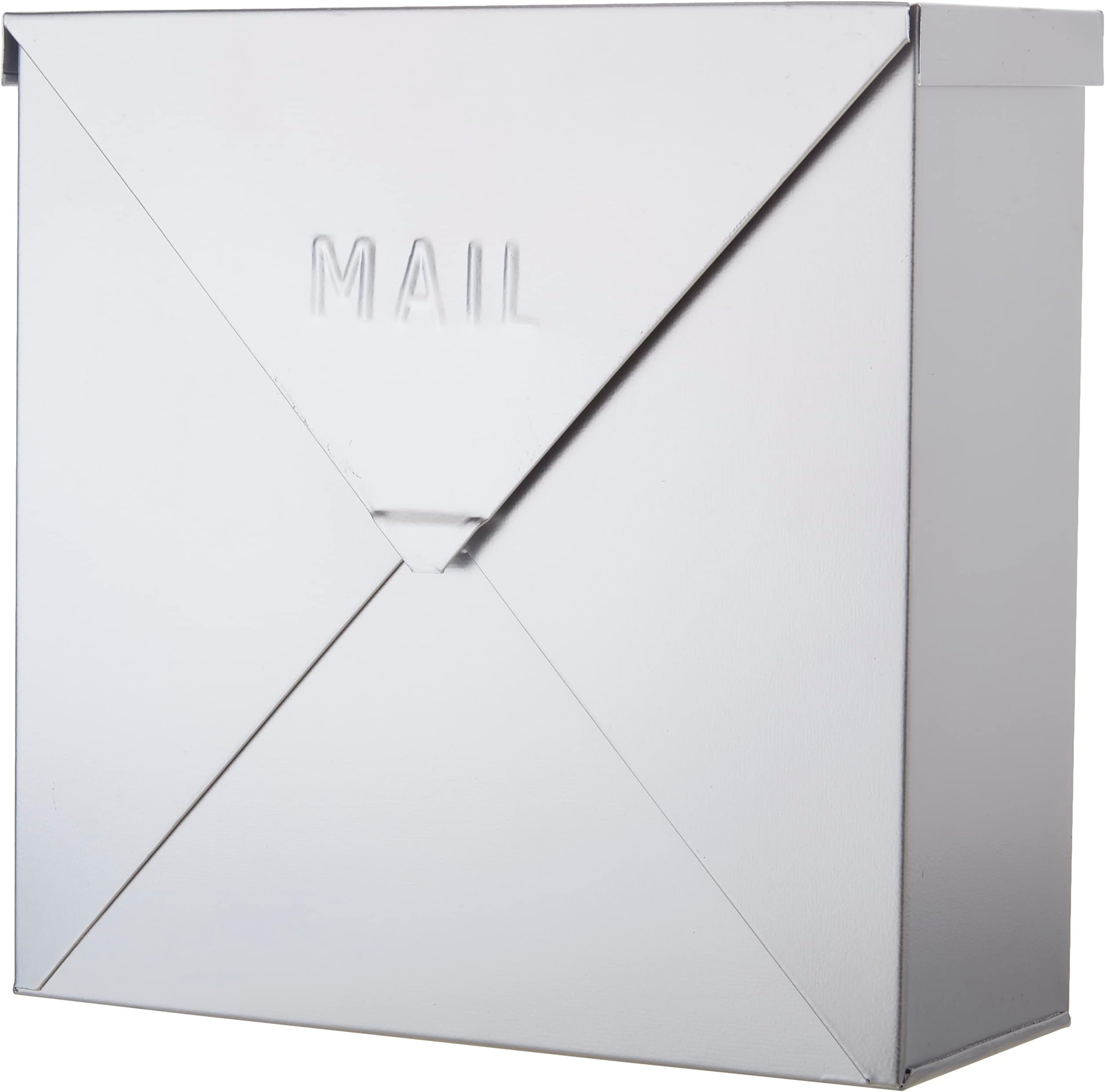 NACHMailboxes for Outside Wall Mount, 10 x 10 x 4 inch Silver Mail Boxes for House Outside, Waterproof Mailboxes for Outside - Chicago Style Mail Box