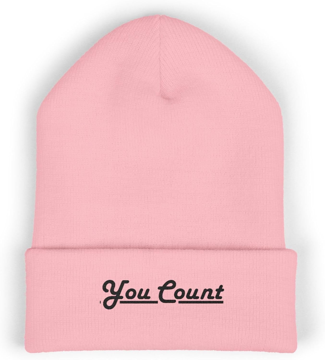 Premium Classic Cuffed Beanie Hat Gift with You Count Embroidery Message