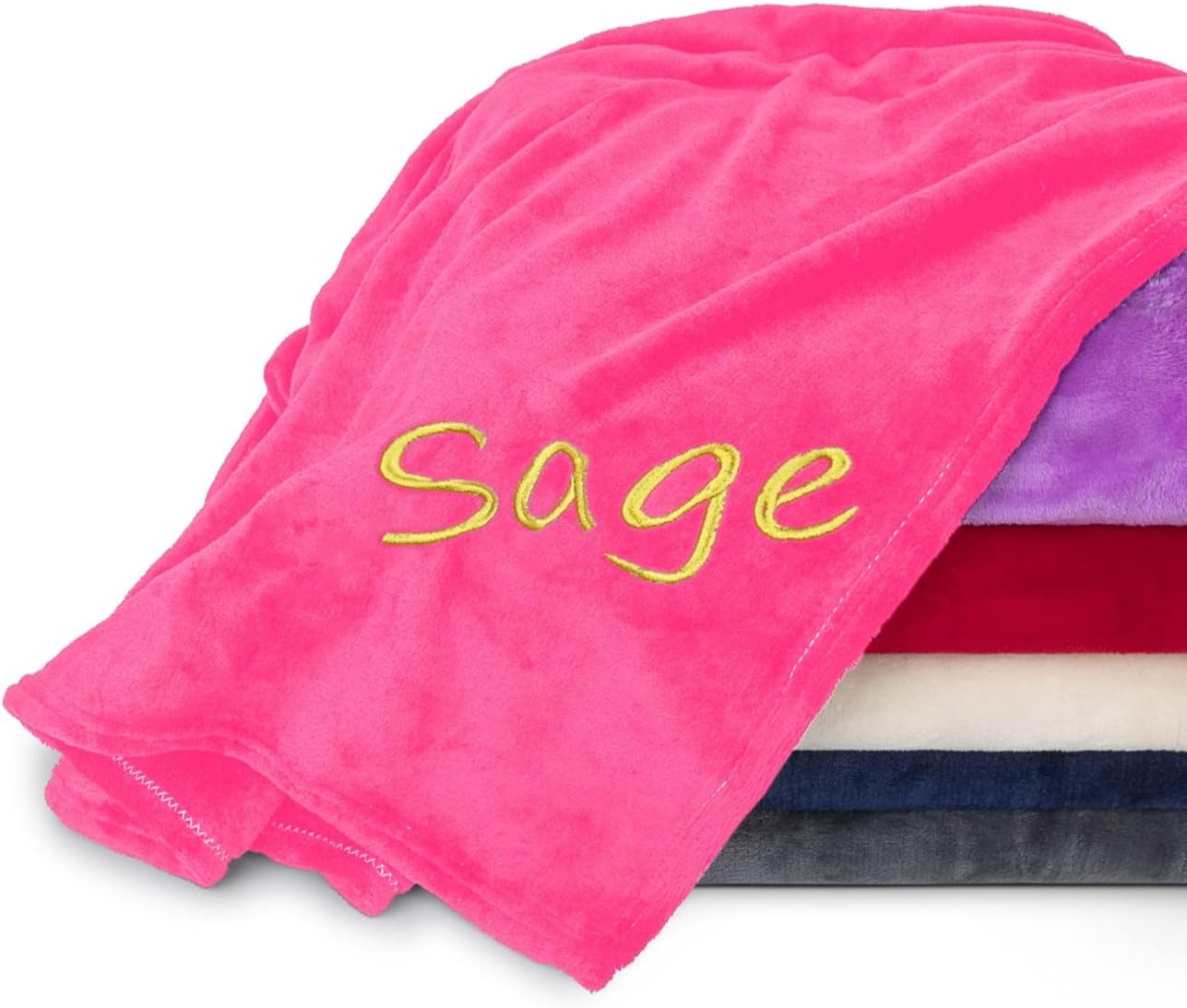 Personalized Blankets for Adults with Embroidered Name