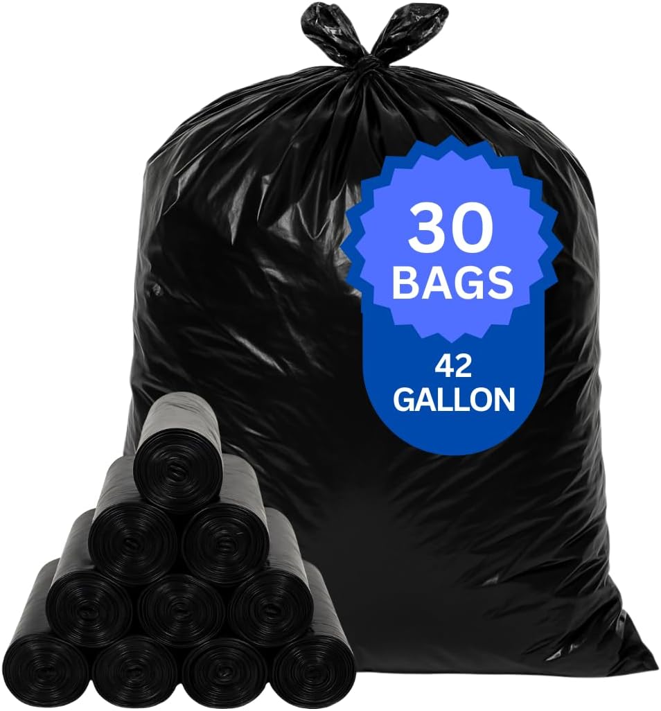 ASSUREPAK Black LDPE Coreless Trash Bags - 33"x45" - 30 Bags - 3.0 mil - Black - 3M3345BLKLDTL - AssurePak