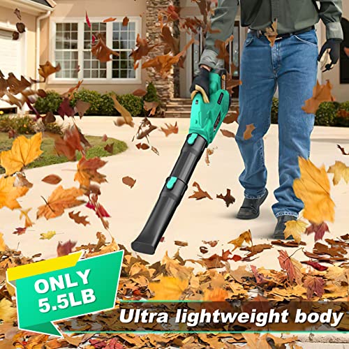 Ekaco Leaf Blower - 320Cfm 180Mph 21V Leaf Blower Cordless With 2 X 5.0 Ah Battery & Charger, Electric Leaf Blower Battery Powered Leaf Blower Lightweight For Snow Blowing & Lawn Care Yard Cleaning #TOP4