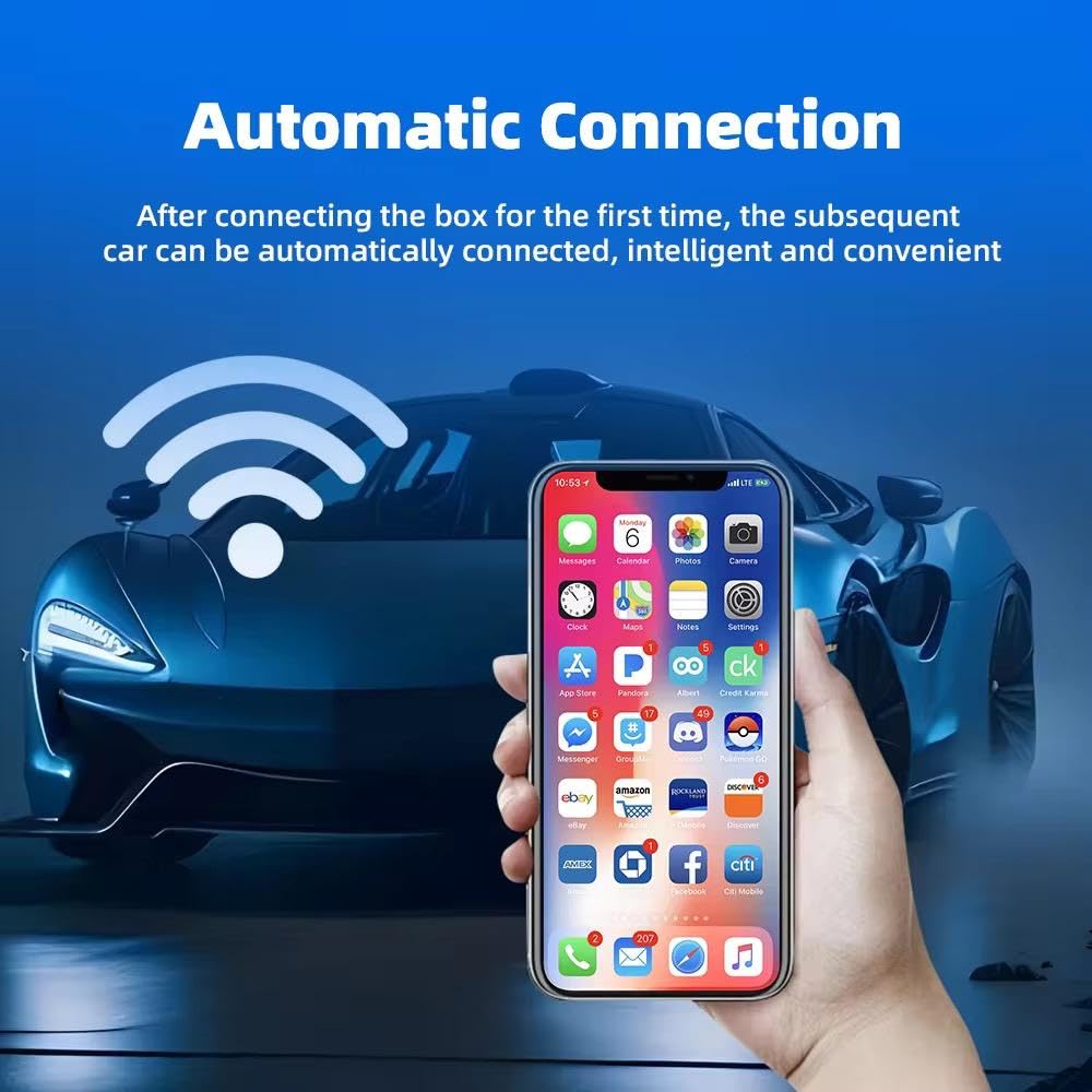 Wireless CarPlay/Android Auto Converter – 2026 Plug-and-Play Adapter for Turning Wired CarPlay & Android Auto into Wireless, UK Version (SBR01) — view 7
