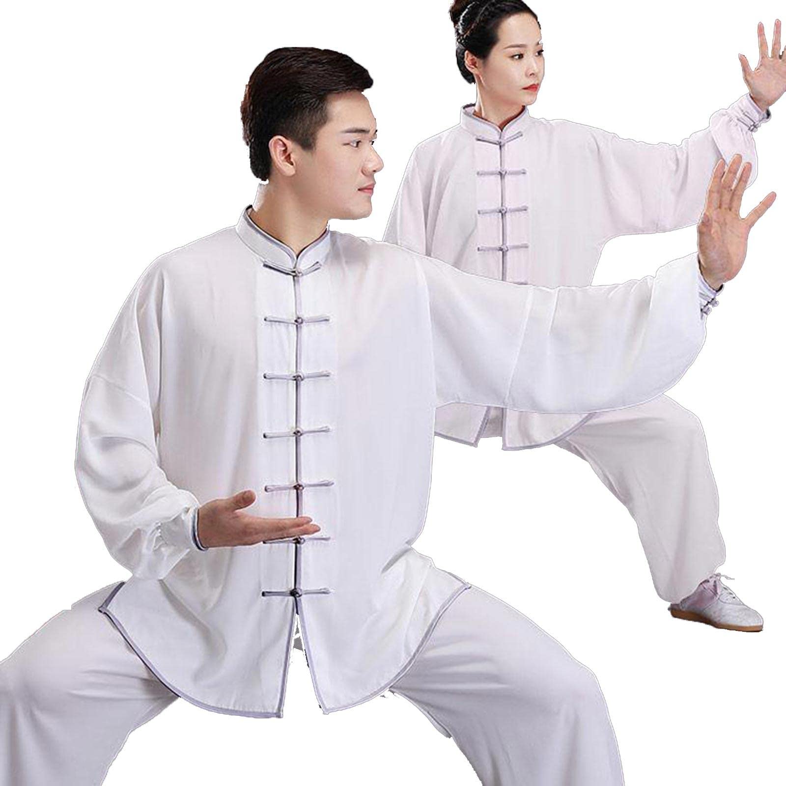 Kung Fu Tai Chi mundurek sztuki walki Wing Chun ubrania treningowe dla mężczyzn kobiet w tym ubrania i spodnie, białe-XXXL