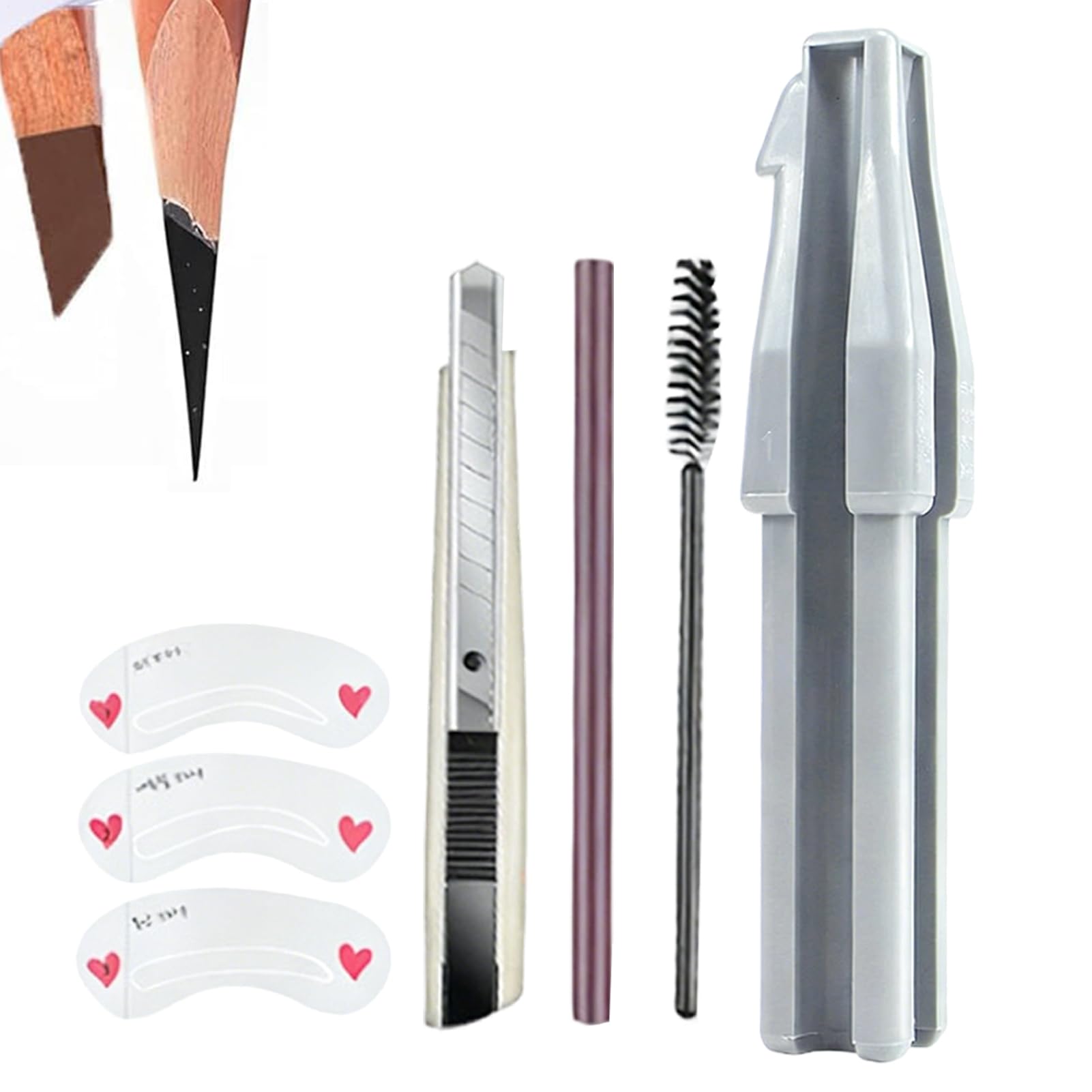 Afilador de lápices cosméticos y accesorios de maquillaje para cejas 8