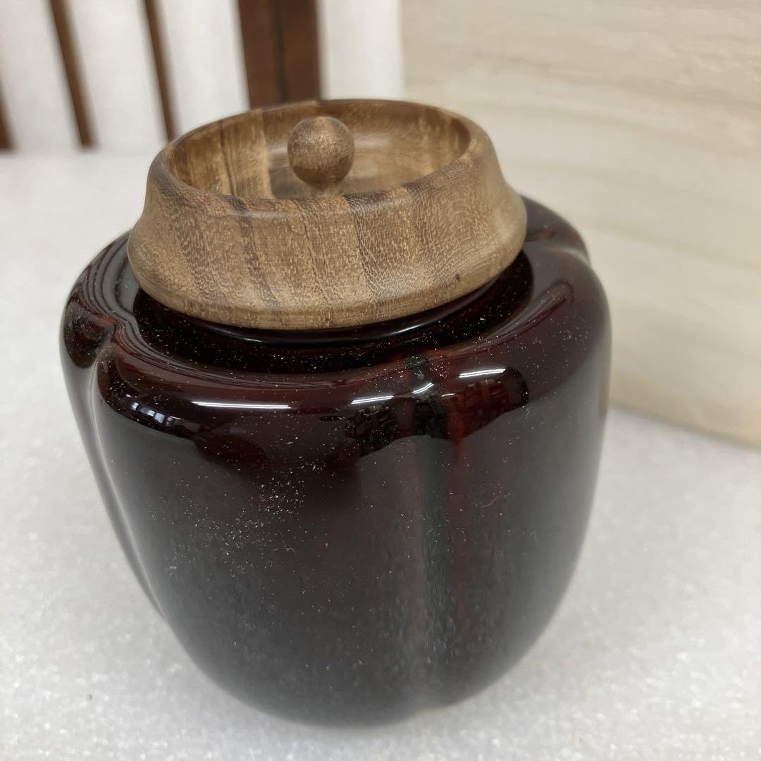 Amazon.co.jp: 茶道具 茶入 阿古陀 如心斎好 内黒外留 茶入 N202AKN