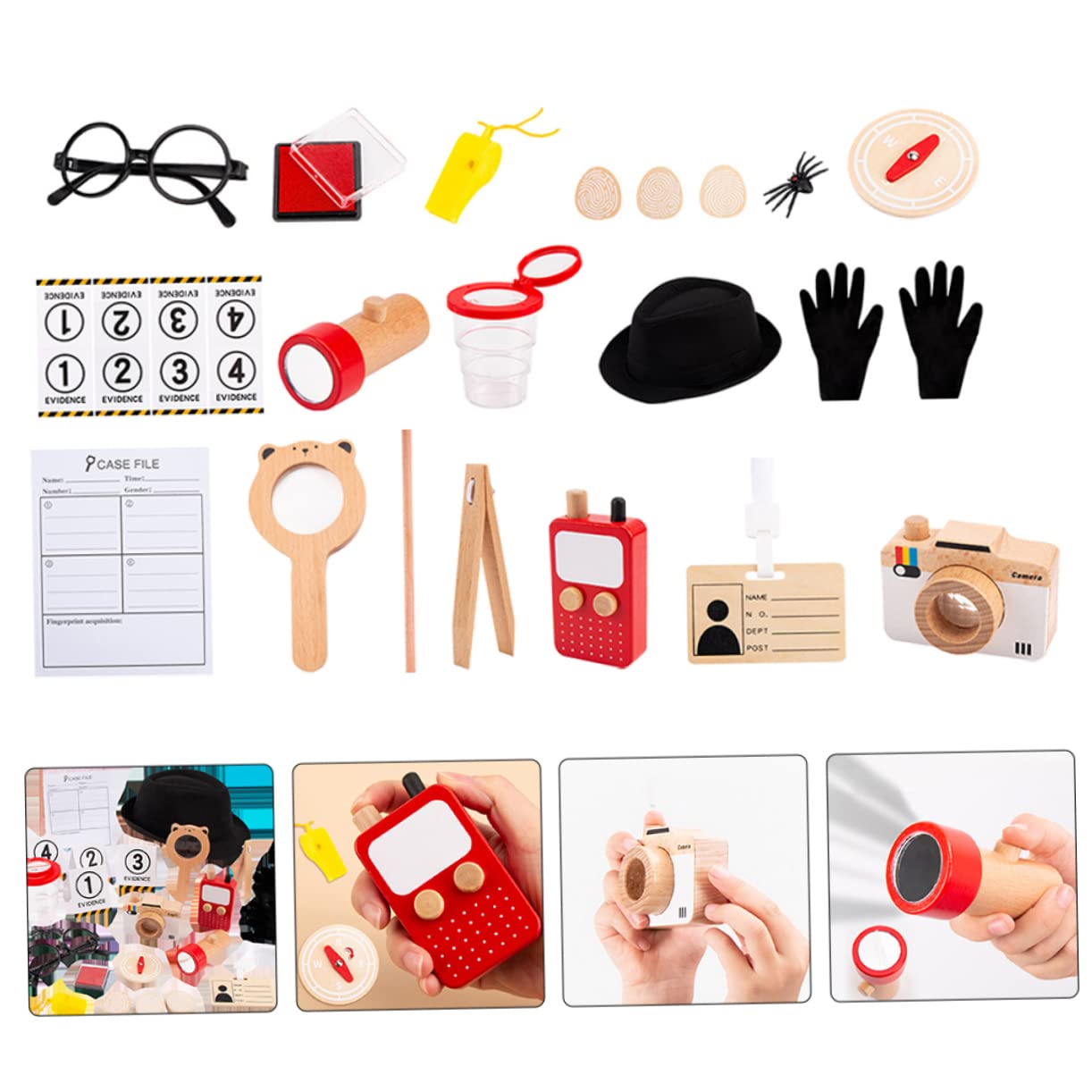 VICASKY 1 Juego Disfraz De Detective Los Niños Se Disfrazan para Jugar Sombrero De Detective para Niños Kit De Detectives para Niños Regalo De Los Niños Bebé Haya Ropa Interior