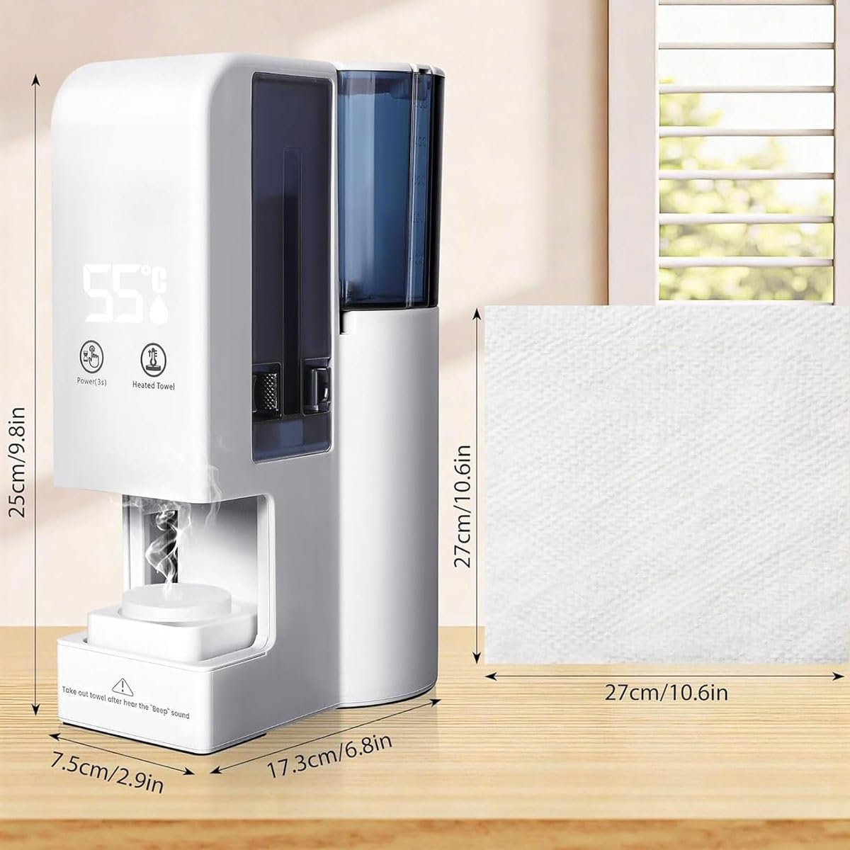Dispenser Automatico di Asciugamani Caldi con Vapore, Macchina for Il Vapore di Asciugamani for Il Viso con 40 Asciugamani USA e Getta, scaldasalviette USA(40 Towels)