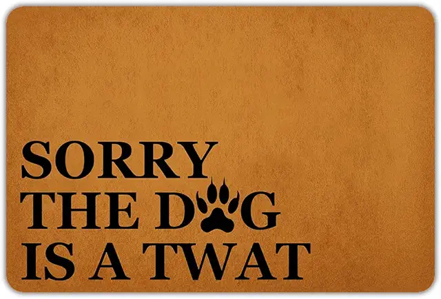 Funny Dog Welcome Doormat - Non-Slip Brown Entry Mat for Home & Outdoor