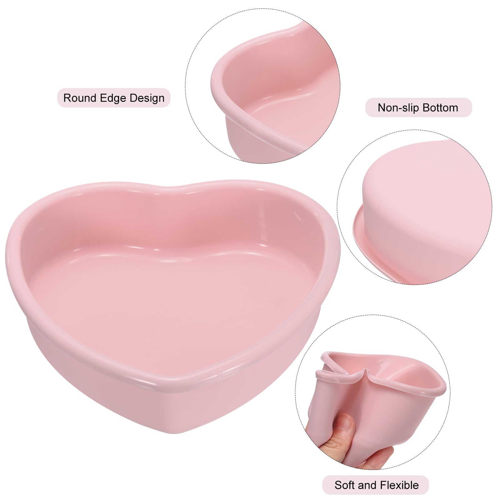 uxcell Lot de 2 moules à gâteau en silicone en forme de cœur, 30,5 cm, anti-adhésifs, pour gâteaux, muffins, gâteau au fromage, rose