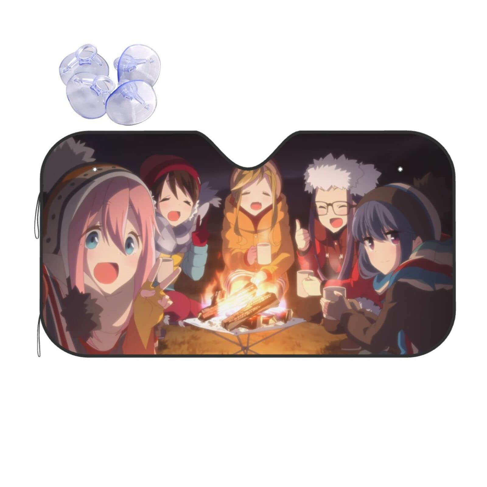 Amazon | ゆるキャン△ 車用サンシェード 車窓日よけ 日焼け防止 断熱