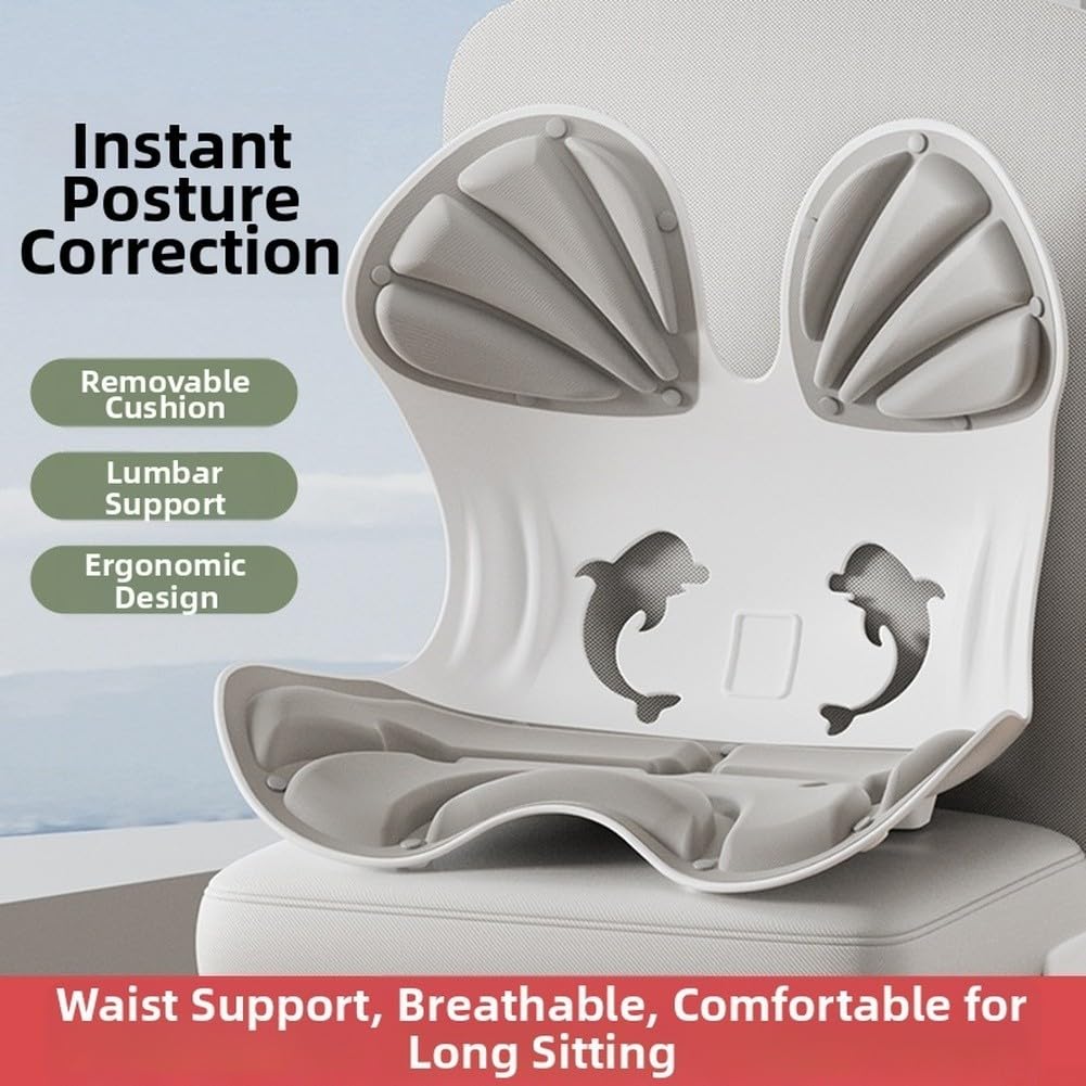 Cuscino di supporto lombare in memory foam, ergonomico, con design a 4 zone, sfoderabile e lavabile, per sedia da ufficio, auto, casa, postura ortopedica (nero)