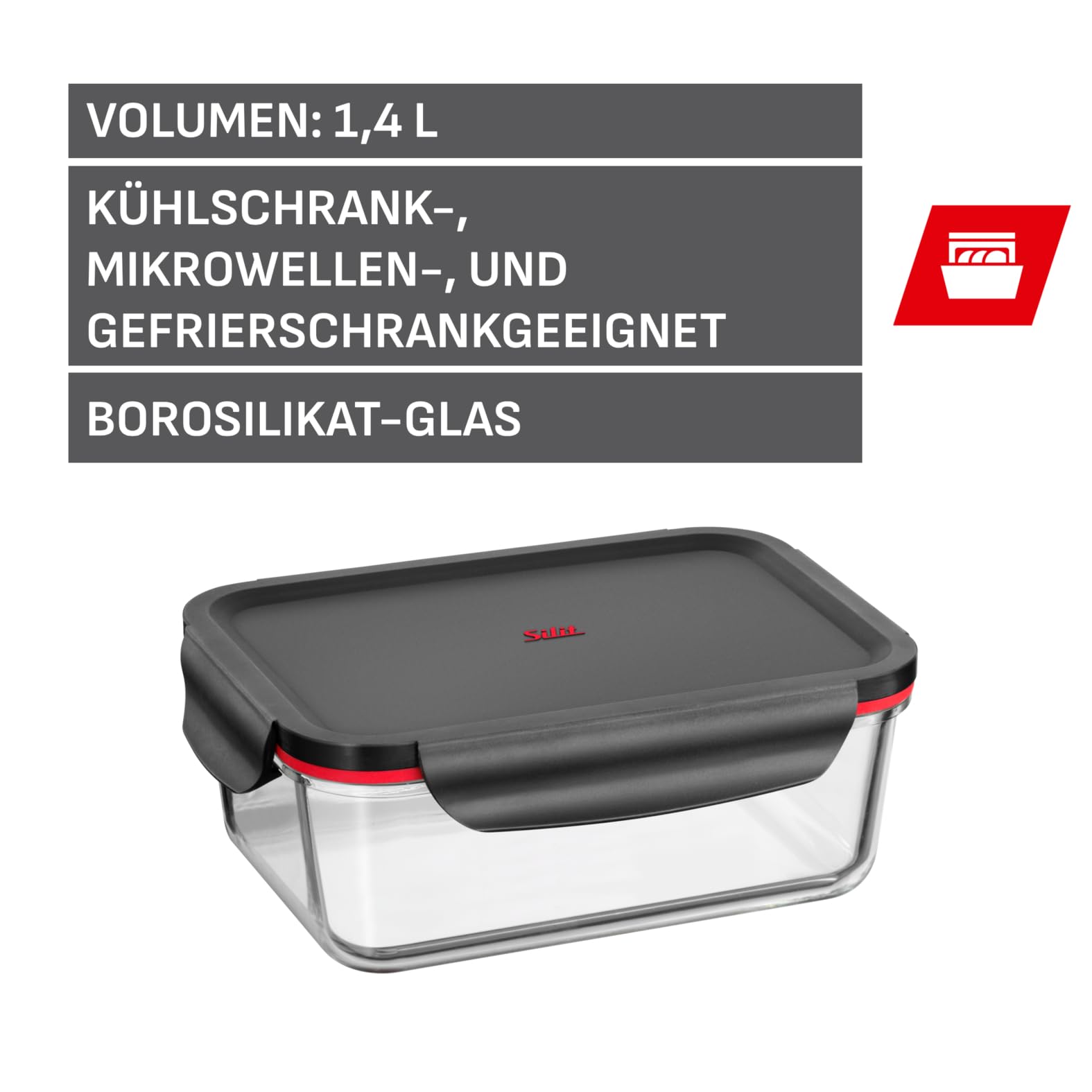 Silit Storio Vorratsdose 21 x 14 cm, Glasbehälter mit Deckel, luftdichter Aroma-Deckel, Frischhaltedose zum Vorbereiten, Aufbewahren und Servieren Küche, Haushalt & Wohnen