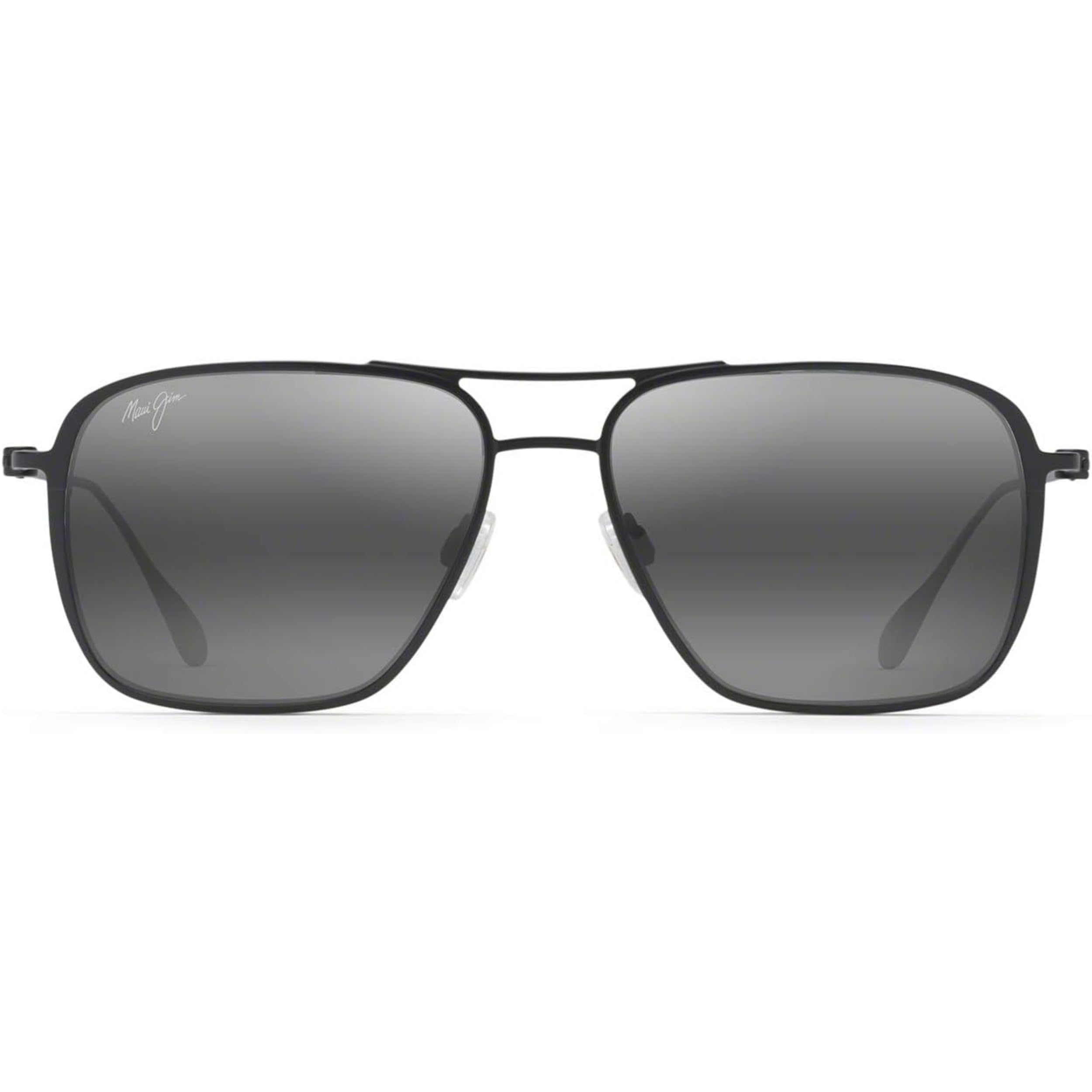 Maui Jim Men's and Women's Beaches Polarized Universal Fit Aviator Sunglasses, Black Matte/Neutral Grey, Medium