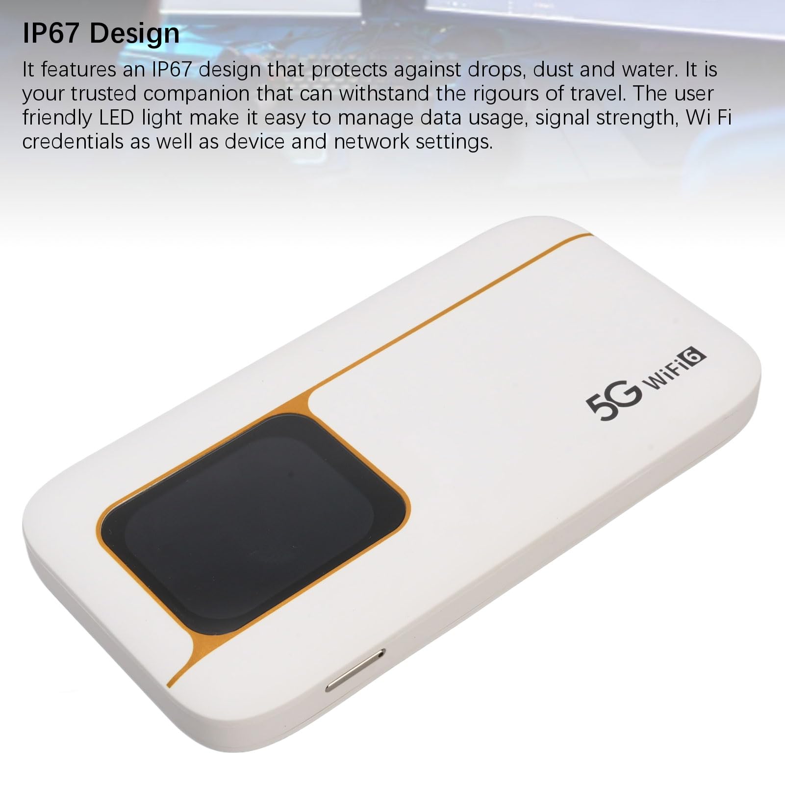 Router Portatile WiFi 6 Hotspot Mobile 5G, Touch Screen da 2,01 Pollici Batteria Grande da 7100 MAh con Slot per Scheda SIM, Supporta 16 Dispositivi per la Casa e il Viaggio