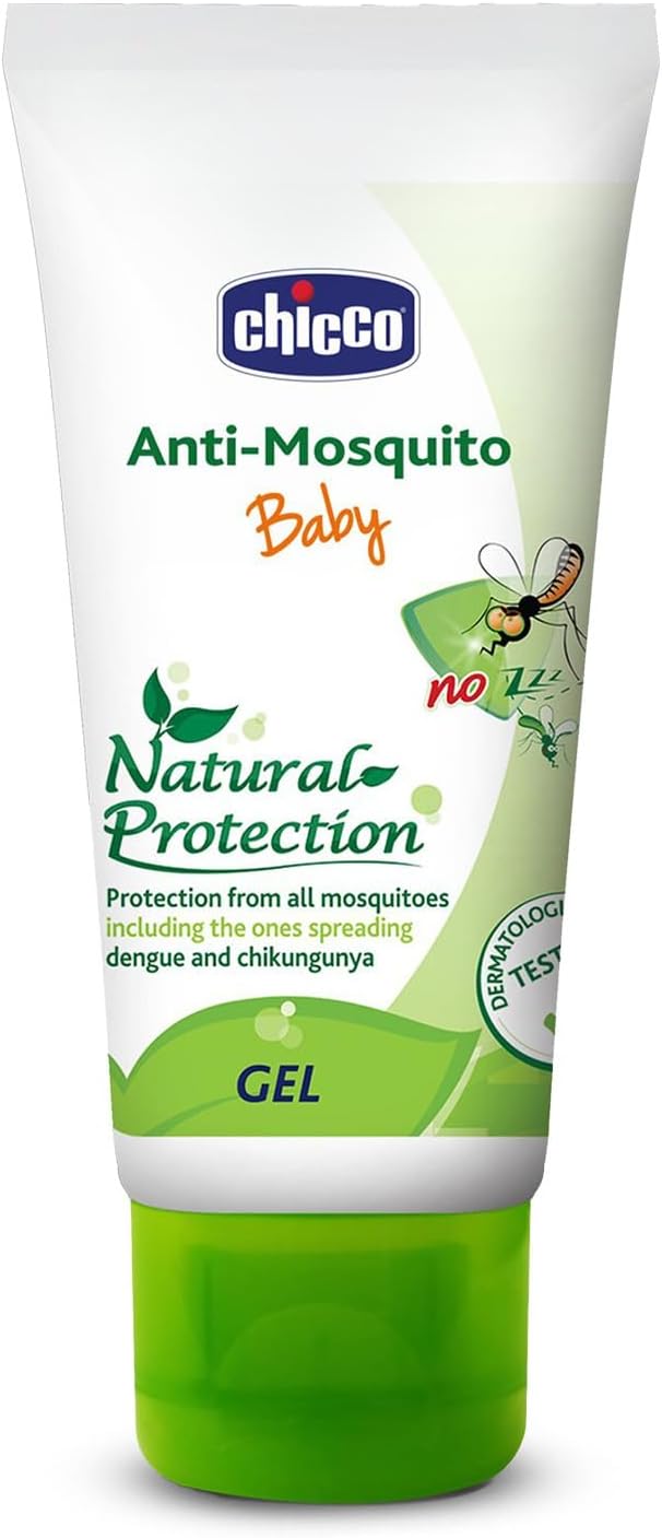Chicco Anti-Mosquito Gel for Babies, 50ml | Natural Protection from Disease Spreading Mosquitoes | Dermatologically tested | Free from DEET, Alcohol and Colours