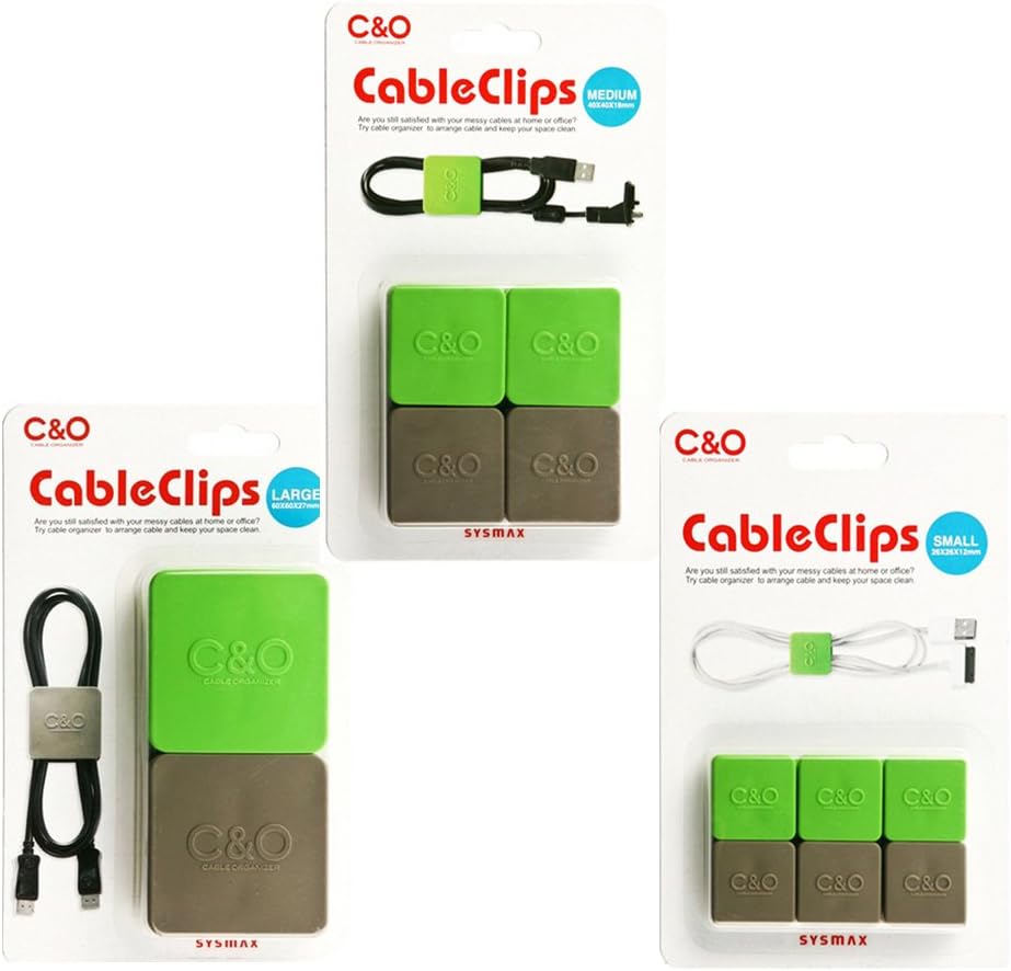 12 PCS Gift Set Cable Organizer Cable Clip Cable Holder Mixed Size L/M/S 75011-13-15