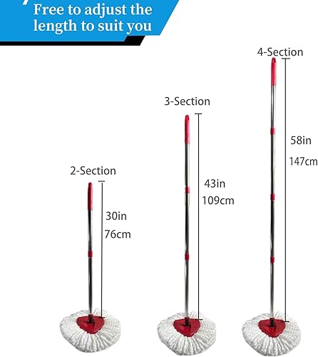 Miniatura 3 de Repuesto de mango de trapeador, 4 secciones compatible con repuestos de mopa giratoria O-Cedar y escobas O Cedar Mop Stick para limpieza de pisos,