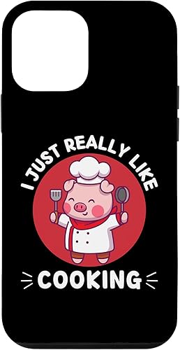 iPhone 12 mini Kawaii Cute Pig I Just Really Like Cooking Kawaii Aesthetic Case