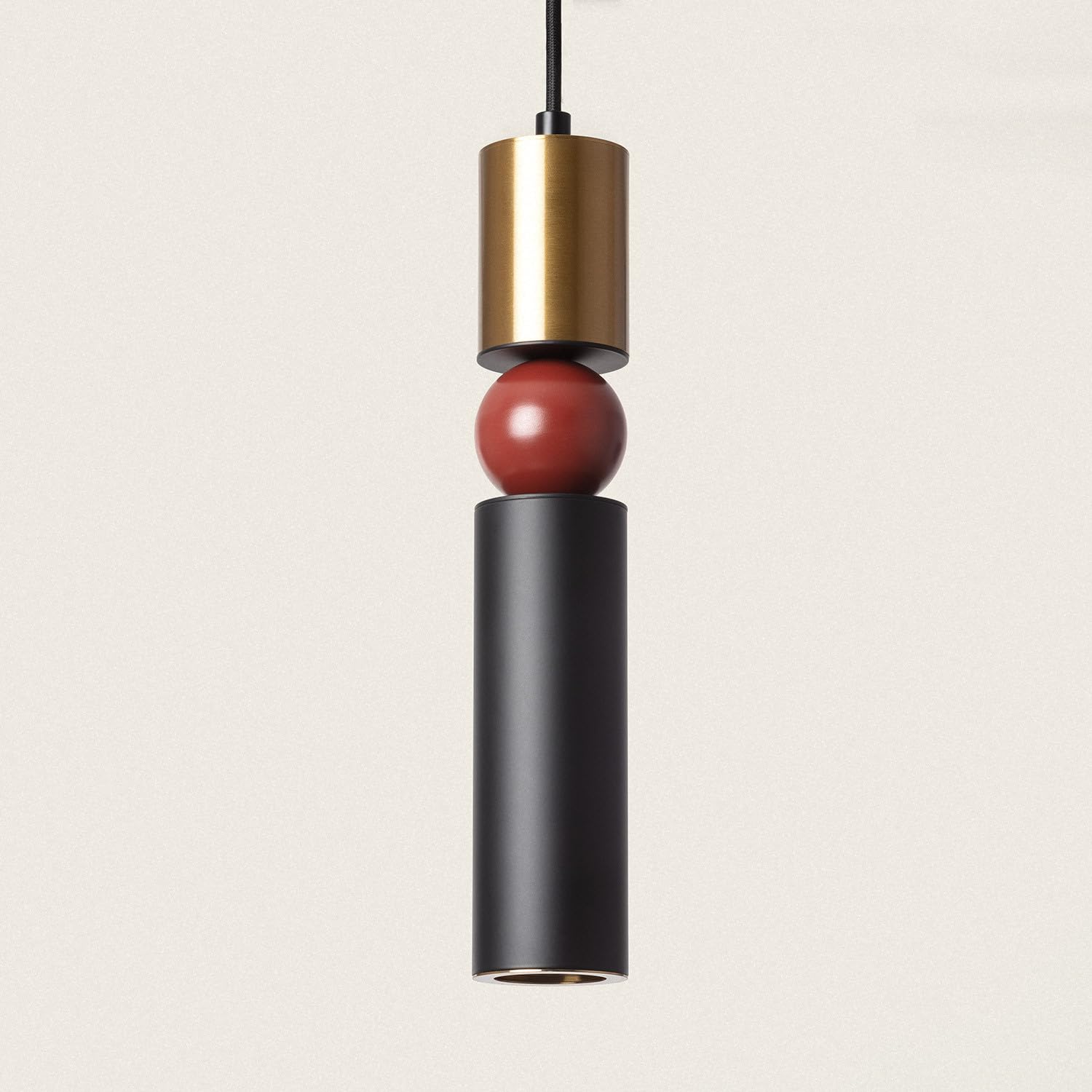 LEDKIA Luyo Pendelleuchte Aus Metall Und Glas – Rot, Höhe 180 Cm, GU10 Fassung (ohne Birne)