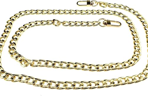 Miniatura 31 de HAHIYO Correa metálica de cadena para bolso de 43.3' de oro para bolso cruzado, bandolera y bolso de mano, cómoda y plana de 0.4' de ancho, extra