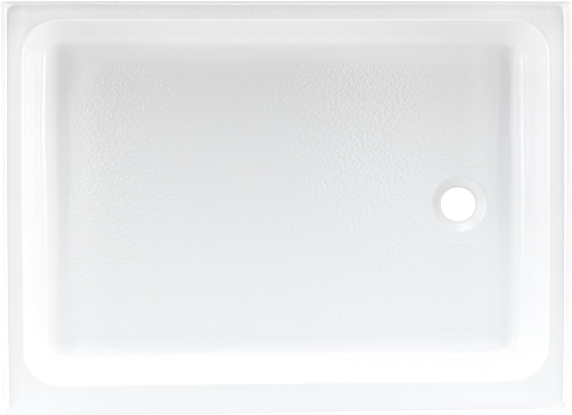 RecPro RV White Shower Pan | Camper Shower Pan (Right Drain, 32" x 24")