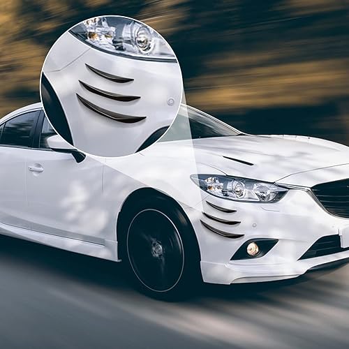 Miniatura 2 de Tallew Kit de 12 canardos universales para alerón de automóvil, parachoques delantero, divisor de labio, aletas exteriores de automóvil, tira