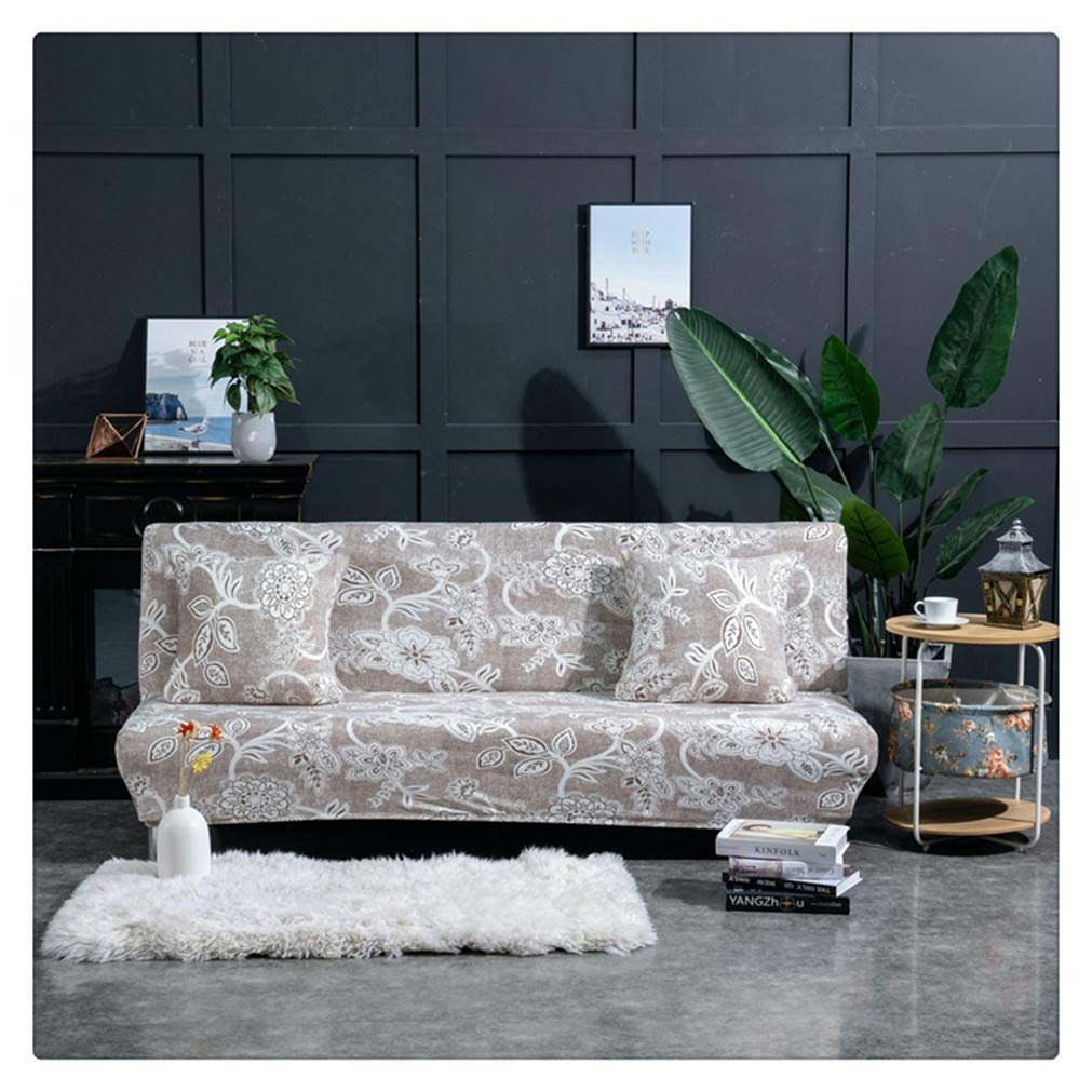 GODGETS Futon Sofa Cover, Slipcover Sofa Bed Covers Full Folding Elastic Armless, Lightweight Stretch Furniture Protector Confortable,Color 22,1 Seater(195-225CM)