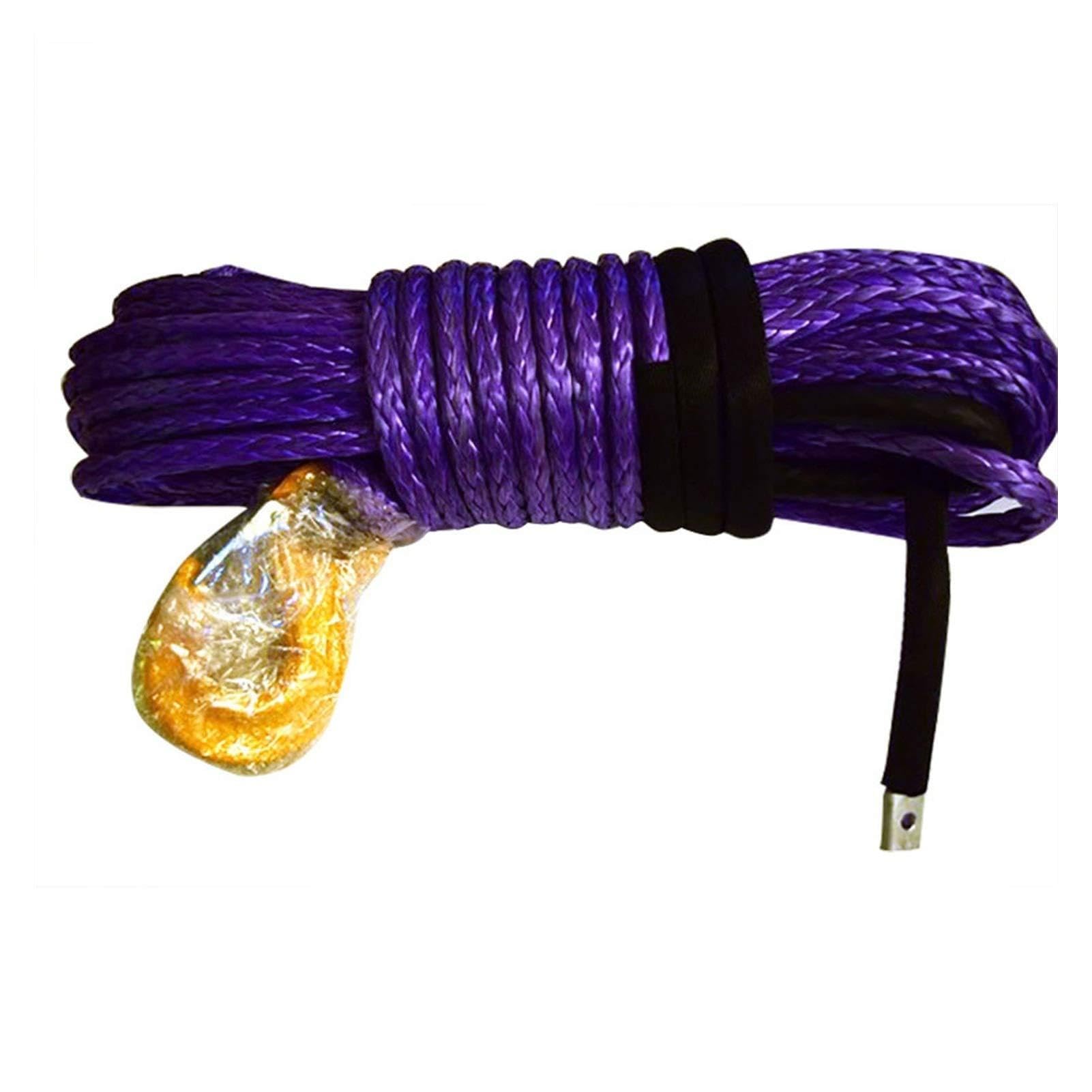 Winch Rope, Red 12mm*30m ATV Winch Cable,UHMWPE Rope,Tow Car,Plasma(Purple)