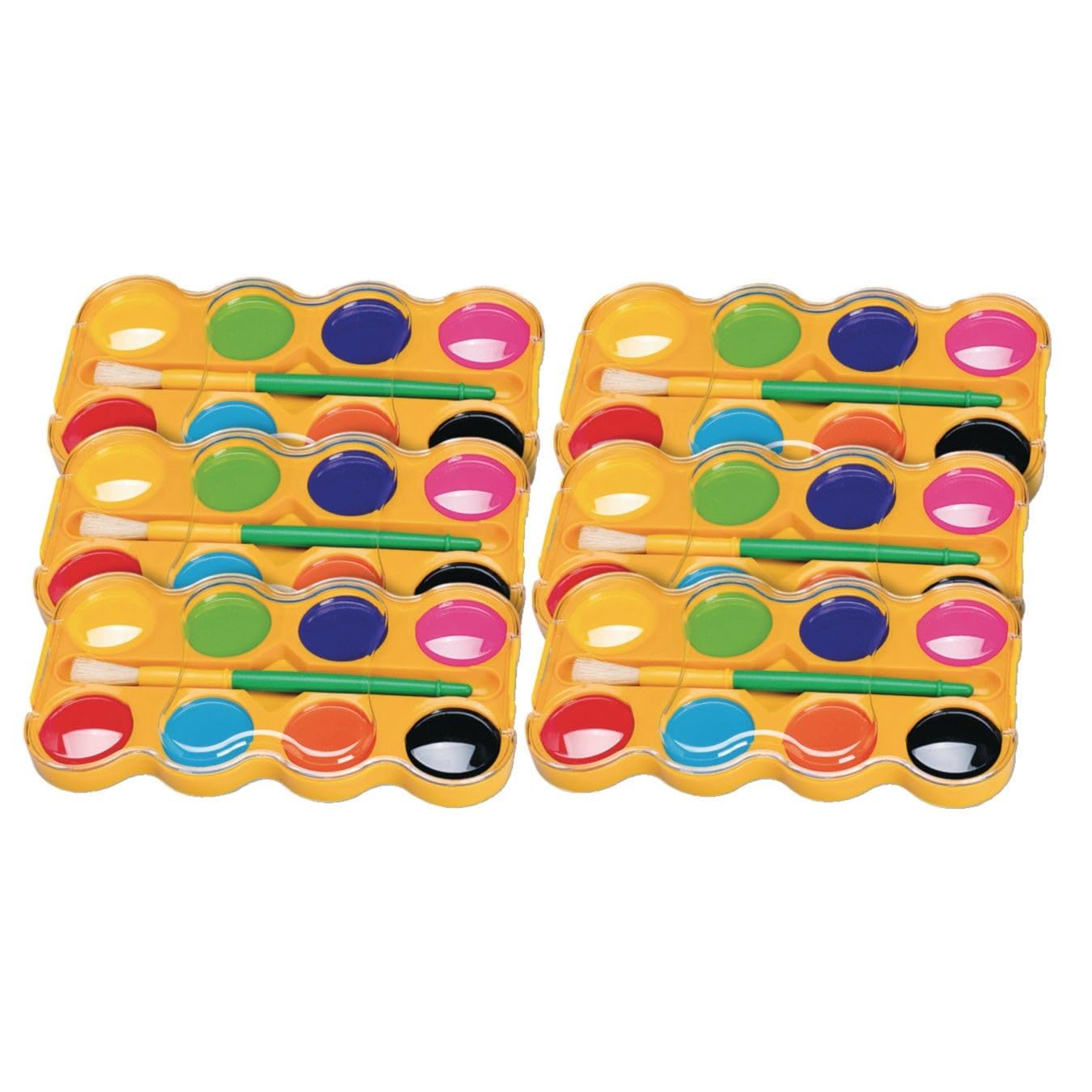 S&S Worldwide Color Splash! Jumbo Watercolor Trays Bulk Pack (Pack of 6), Assorted