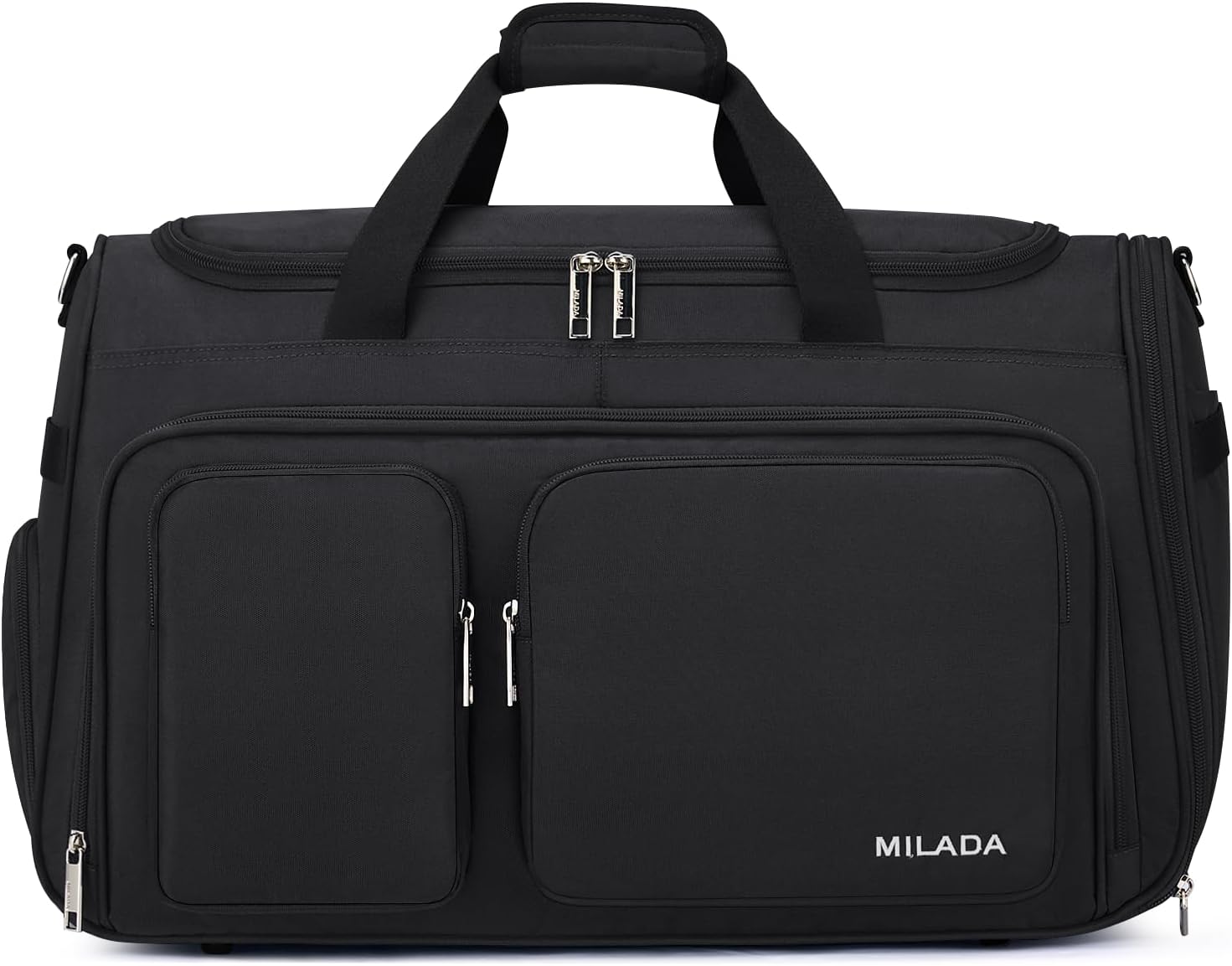 MILADA Carry On Luggage Bags for Travel Lightweight Personal Item Travel Bag Foldable Large Duffle Bag for Travel Tote Overnight Bags for Women Mens Weekender Bags, Black