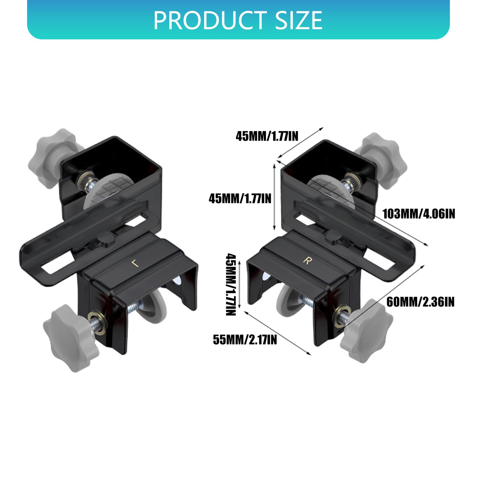 Abrazaderas ajustables de acero inoxidable para guías de cajón