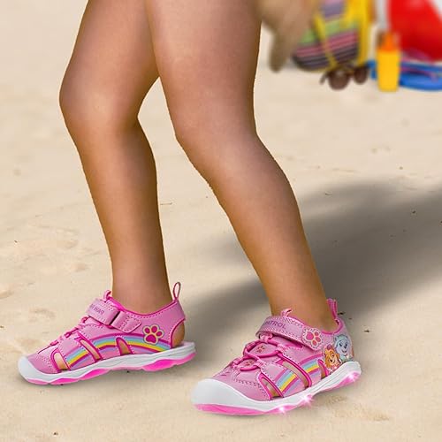 Miniatura 2 de Nickelodeon Zapatos iluminados de Paw Patrol para niñas, sandalias de verano, zapatos de agua para niños, Skye Everest, correa ajustable para playa,