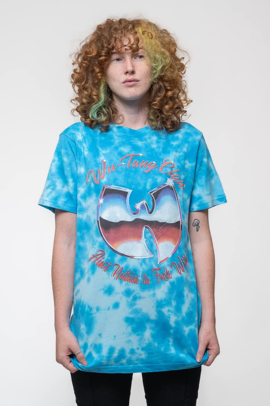 Wu-Tang Clan T Shirt Antfw Logo Nouveau Officiel Unisex Dip Dye Bleu