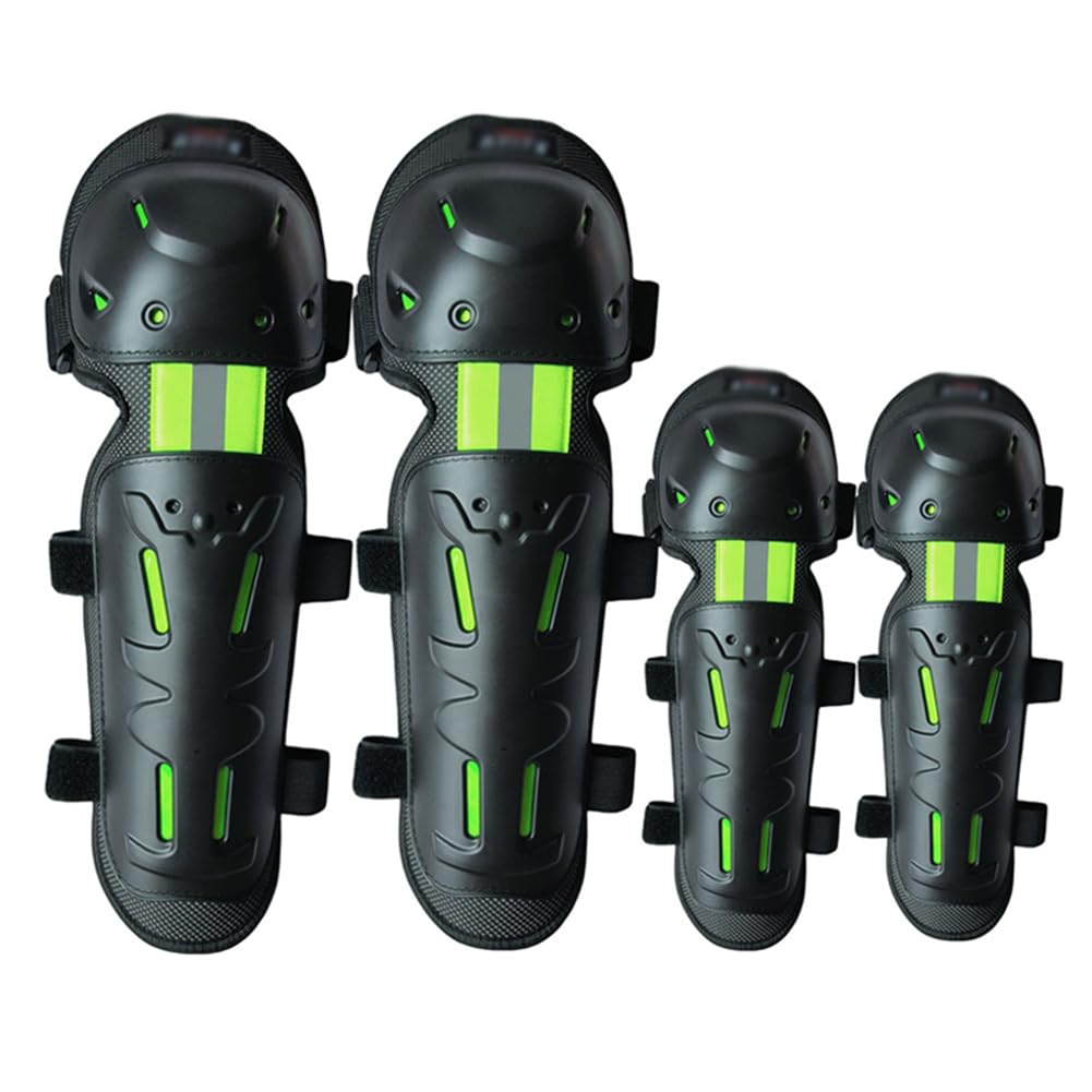 Ginocchiere Moto Traspirante, 4pcs Ciclismo Ginocchiere E Gomitiere Moto Adulto Guscio Protettivo in PP Antiurto per Snowboard, Equitazione, Sci, Motocross