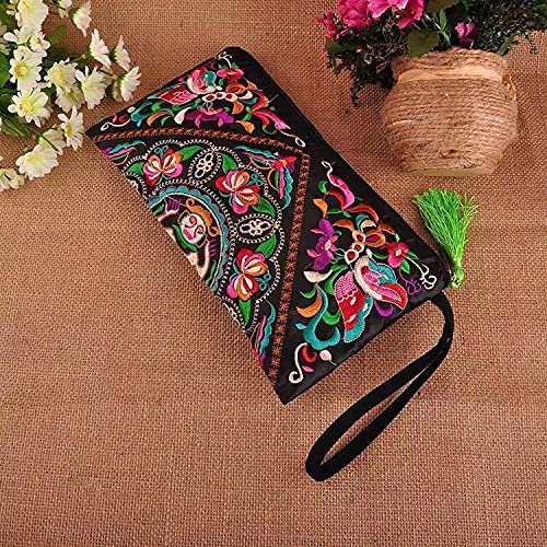 Wabilu WABILU223 Floral Embroidered Boho Wristlet Women Girls Evening Clutch Bags Handbags Handmade Beach Bag thumb #1