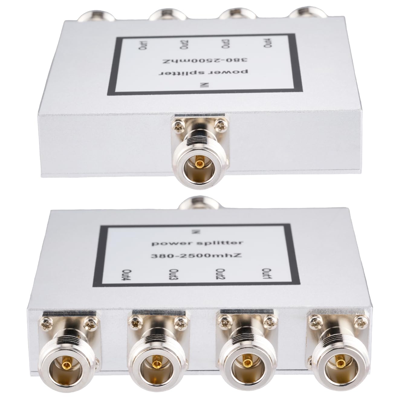 Splitter di Segnale a 4 Vie con Connettore N Femmina 50 Ohm Splitter di Potenza 380Mhz-2500MHz Splitter di Segnale via Cavo 1 Ingresso 4 Uscita per Cavo Antenna